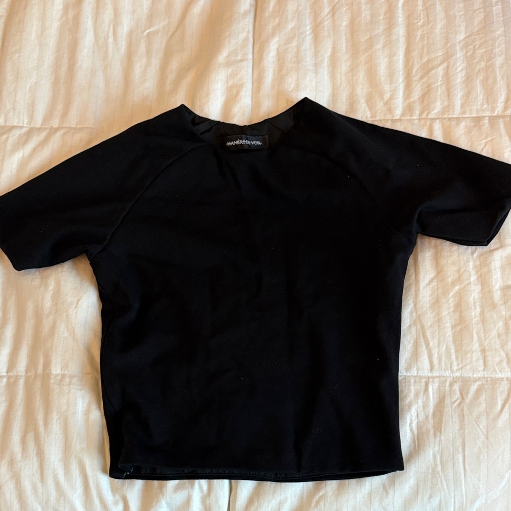 Maniere De Voir Black Crop Top
